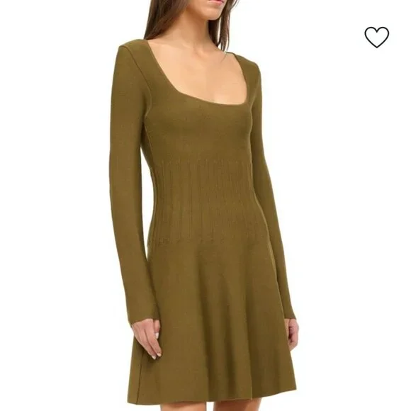 STAUD Olive Green Mini Dress